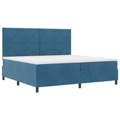 Letto a molle con testiera Blu Scuro 200 x 200 cm Velluto | homemem39