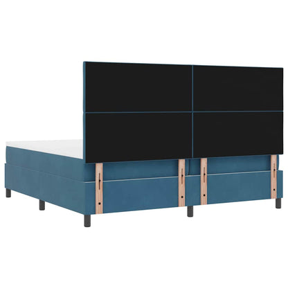Letto a molle con testiera Blu Scuro 200 x 200 cm Velluto | homemem39