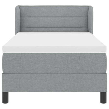 Letto a molle con materasso Grigio chiaro 90 x 190 cm Tessuto