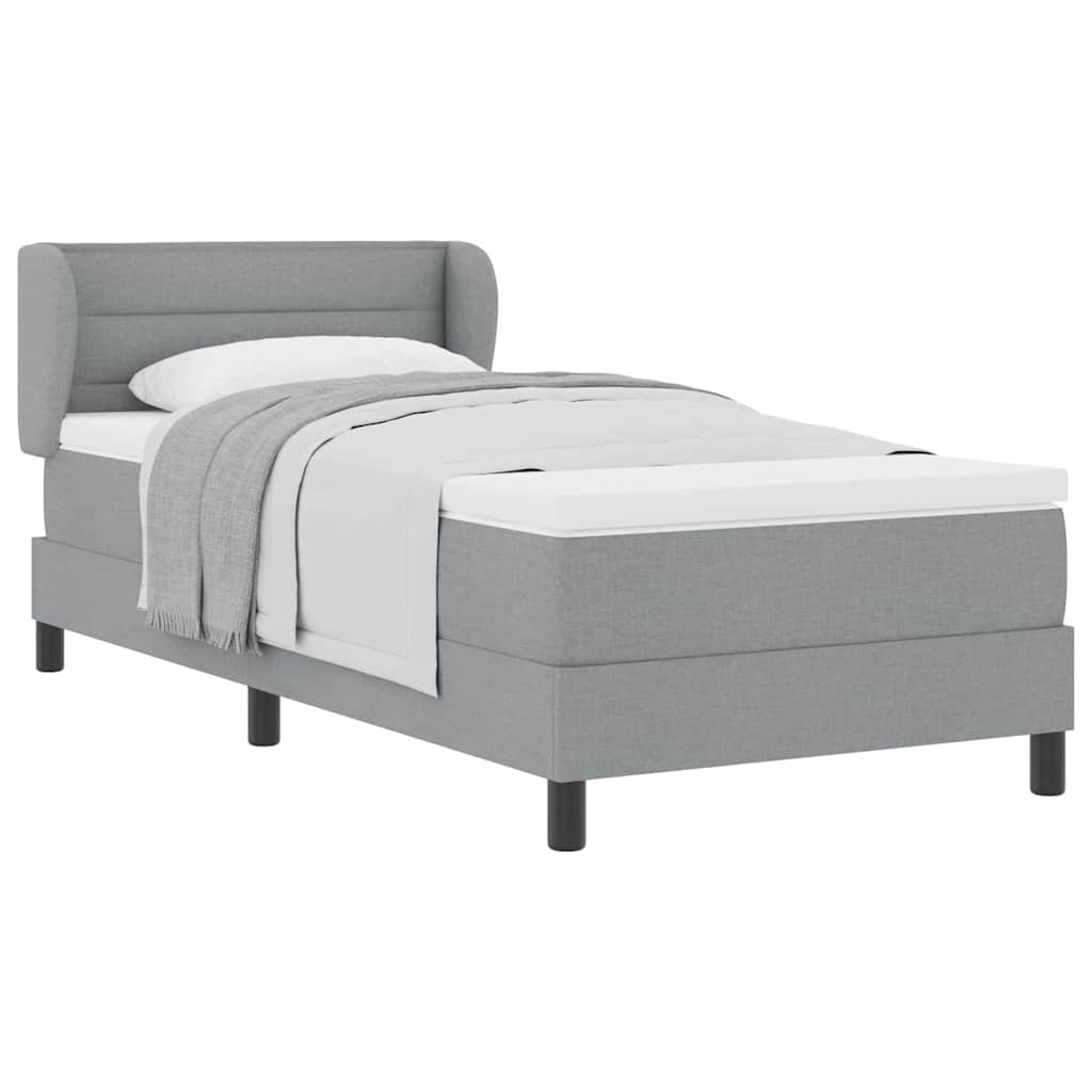 Letto a molle con materasso Grigio chiaro 90 x 190 cm Tessuto