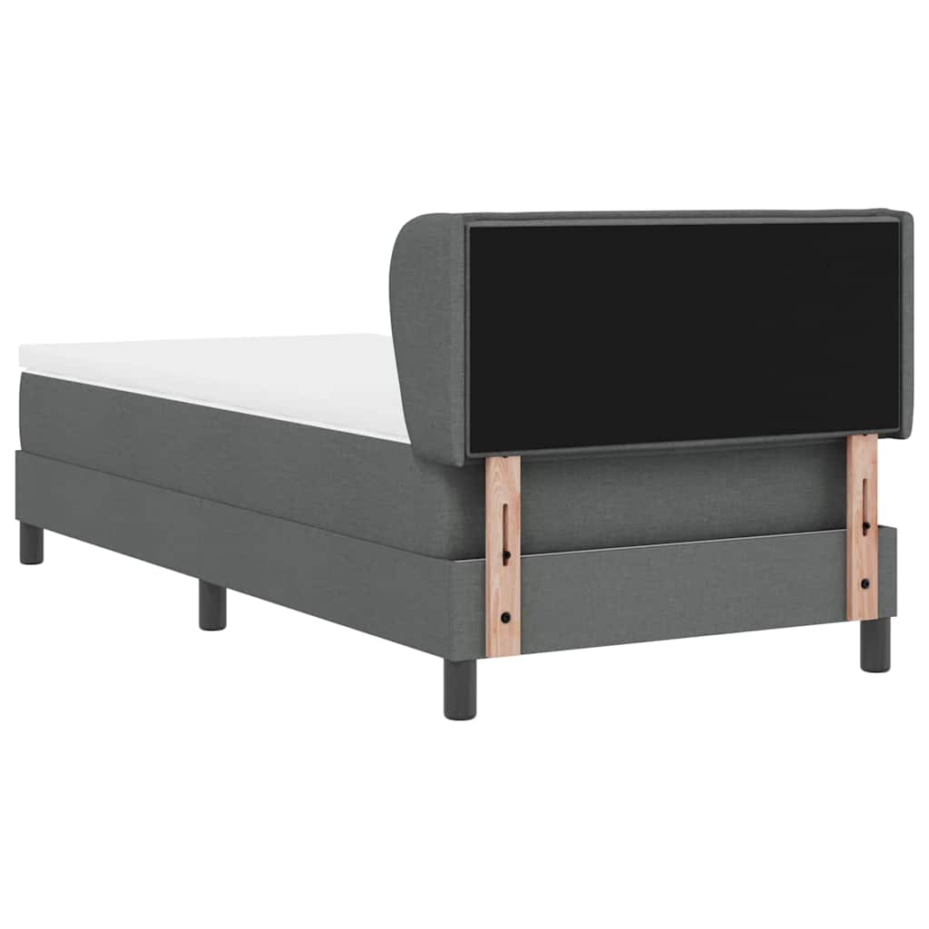 Letto a molle con materasso Grigio scuro 90 x 190 cm Tessuto | homemem39