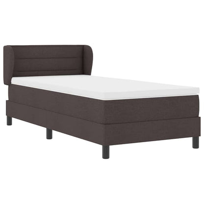 Letto a molle con materasso Marrone Scuro 90 x 190 cm Tessuto | homemem39