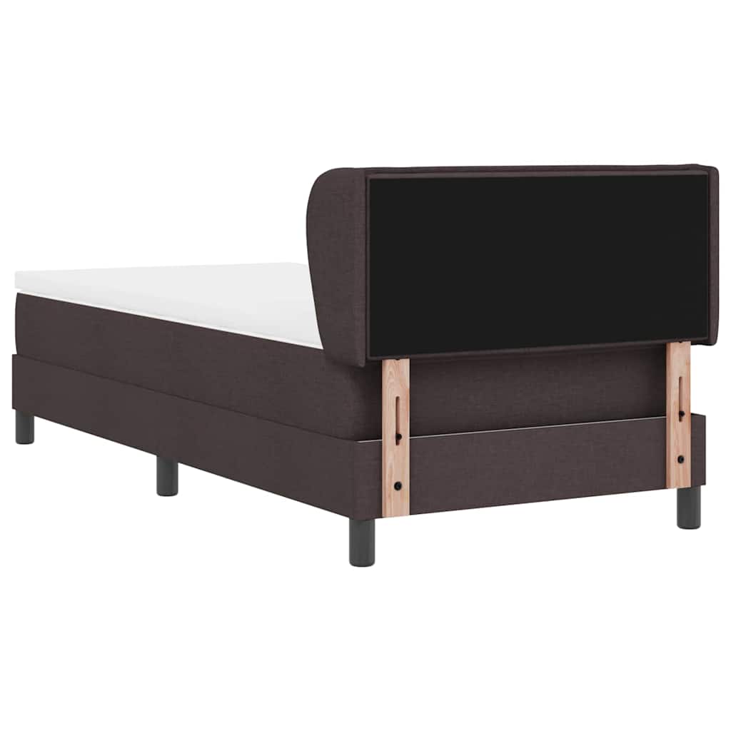 Letto a molle con materasso Marrone Scuro 90 x 190 cm Tessuto | homemem39