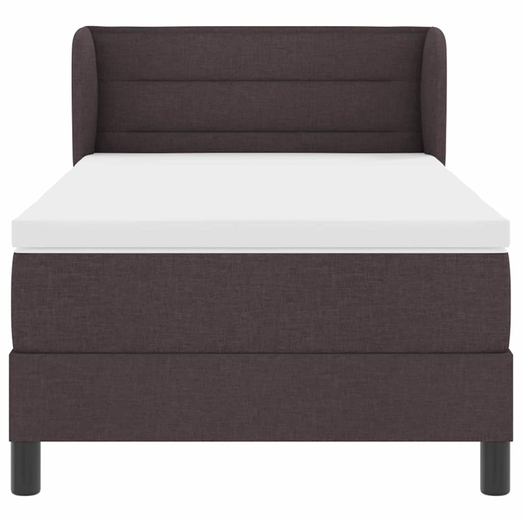 Letto a molle con materasso Marrone Scuro 90 x 190 cm Tessuto | homemem39