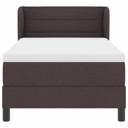 Letto a molle con materasso Marrone Scuro 90 x 190 cm Tessuto | homemem39