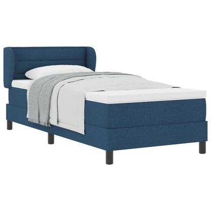 Letto a molle con materasso Blu 90 x 190 cm Tessuto