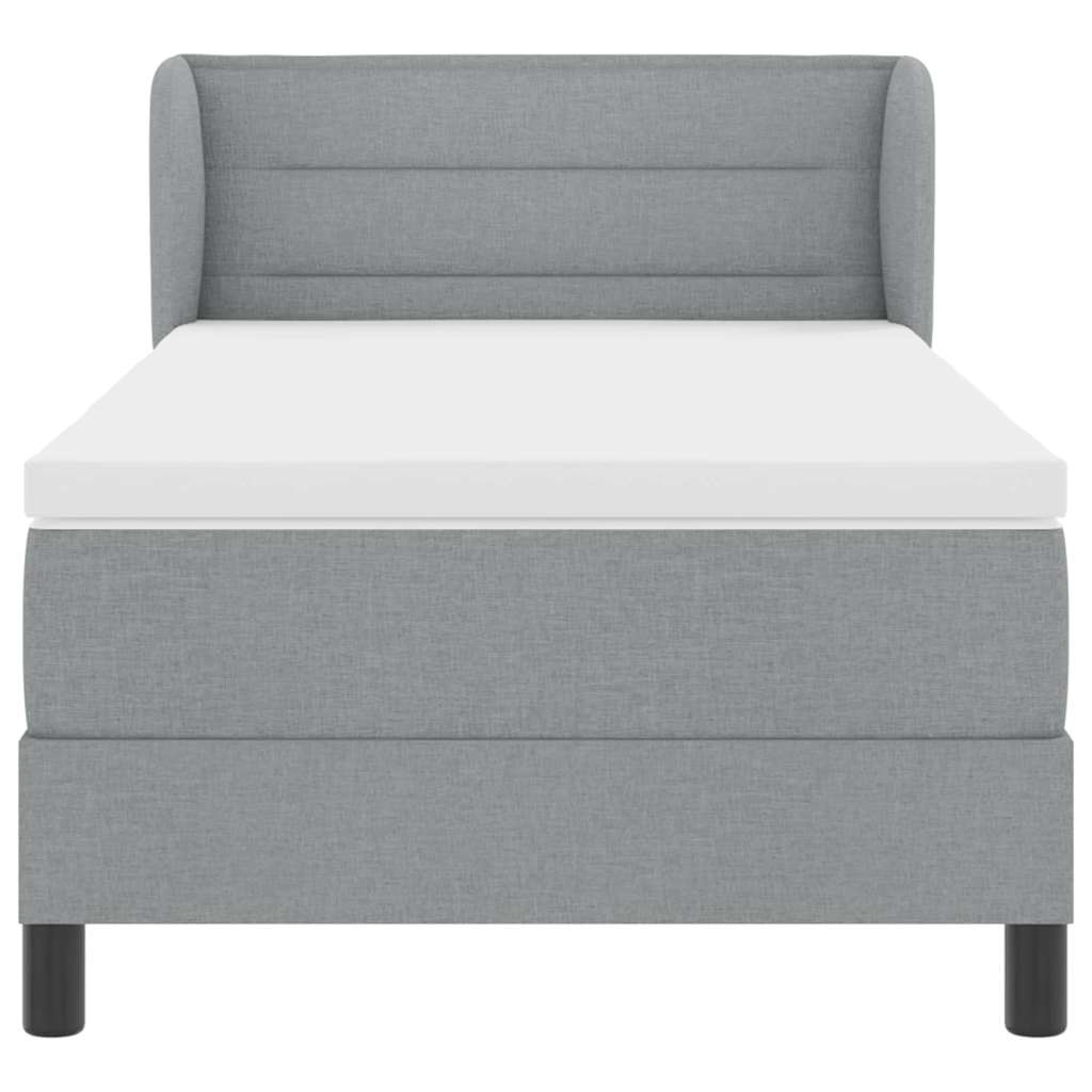 Letto a molle con materasso Grigio chiaro 90 x 200 cm Tessuto
