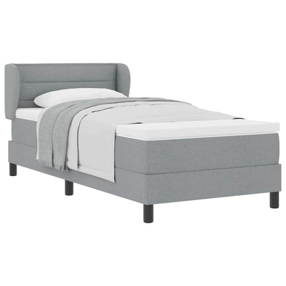 Letto a molle con materasso Grigio chiaro 90 x 200 cm Tessuto