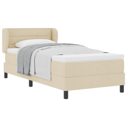 Letto a molle con materasso Crema 90 x 200 cm Tessuto | homemem39
