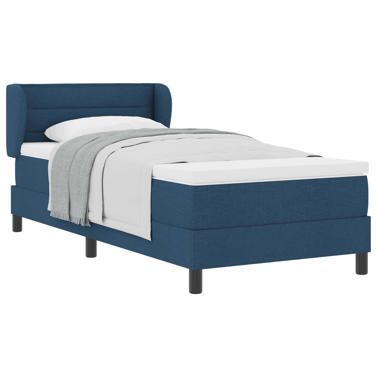 Letto a molle con materasso Blu 90 x 200 cm Tessuto | homemem39