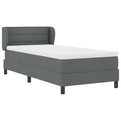 Letto a molle con materasso Grigio scuro 100 x 200 cm Tessuto