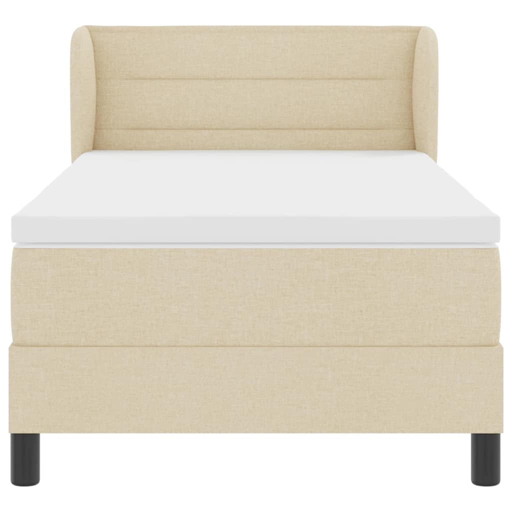 Letto a molle con materasso Crema 100 x 200 cm Tessuto