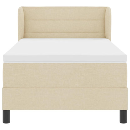 Letto a molle con materasso Crema 100 x 200 cm Tessuto