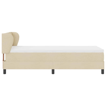 Letto a molle con materasso Crema 100 x 200 cm Tessuto