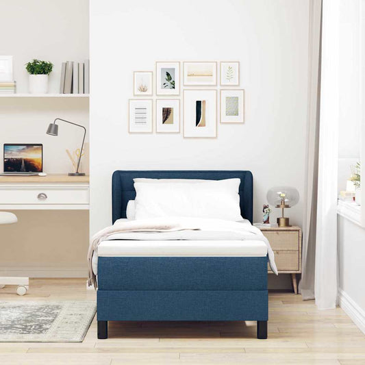 Letto a molle con materasso Blu 100 x 200 cm Tessuto | homemem39