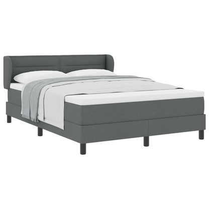 Letto a molle con materasso Grigio scuro 140 x 190 cm Tessuto