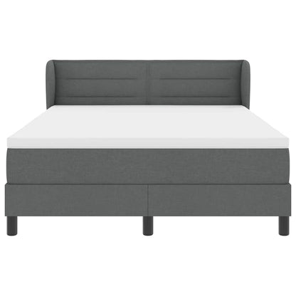 Letto a molle con materasso Grigio scuro 140 x 190 cm Tessuto
