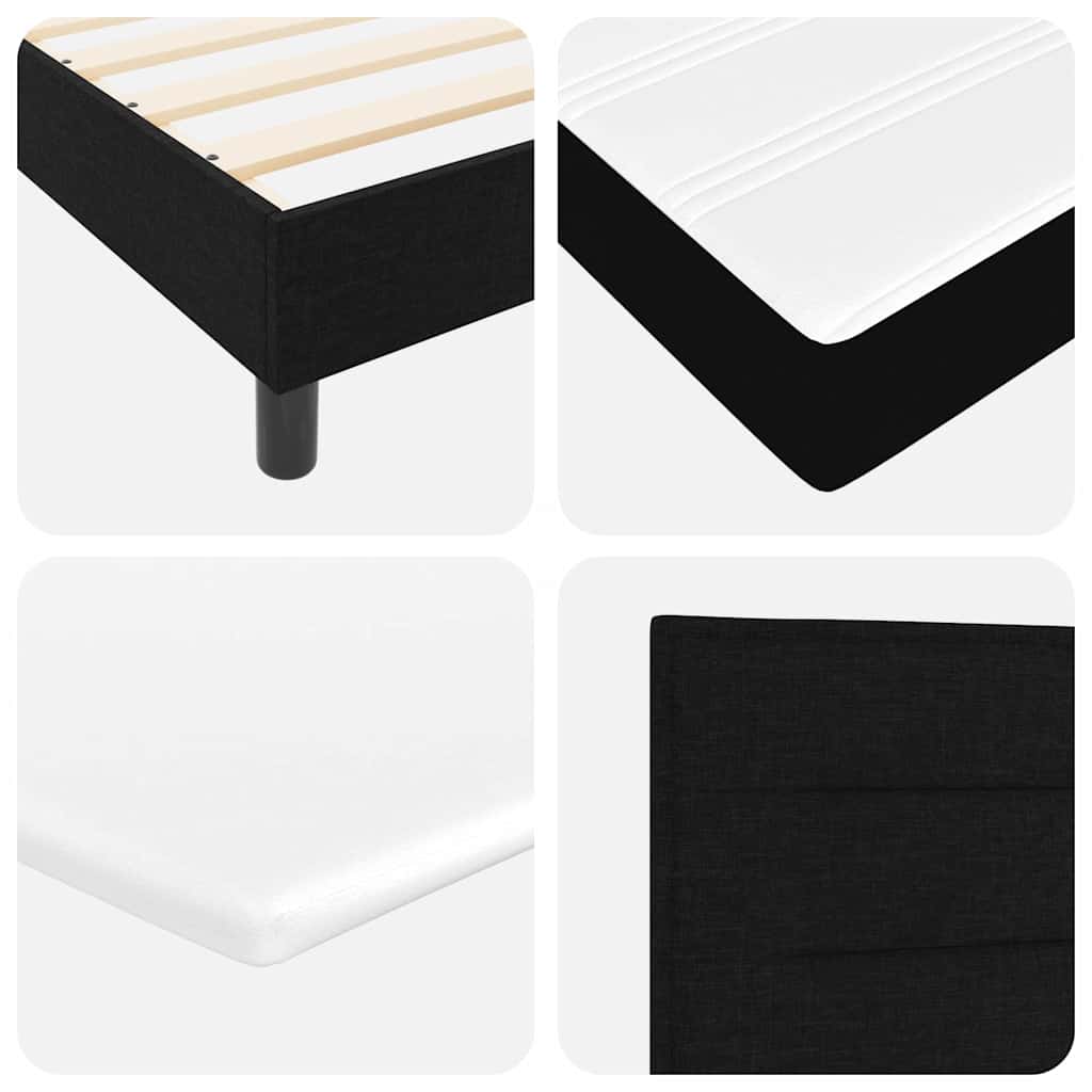 Letto a molle con materasso Nero 140 x 190 cm Tessuto | homemem39