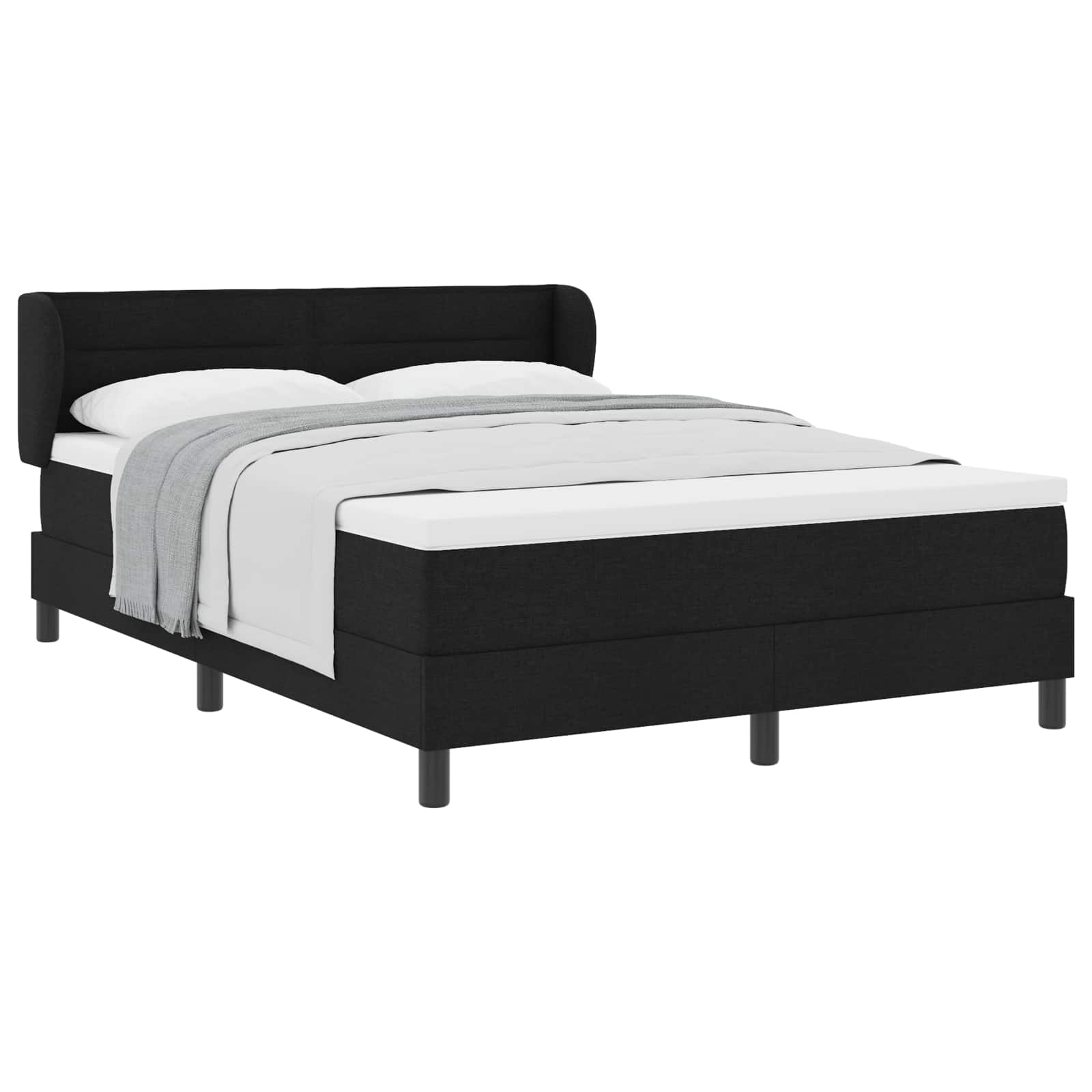 Letto a molle con materasso Nero 140 x 190 cm Tessuto | homemem39