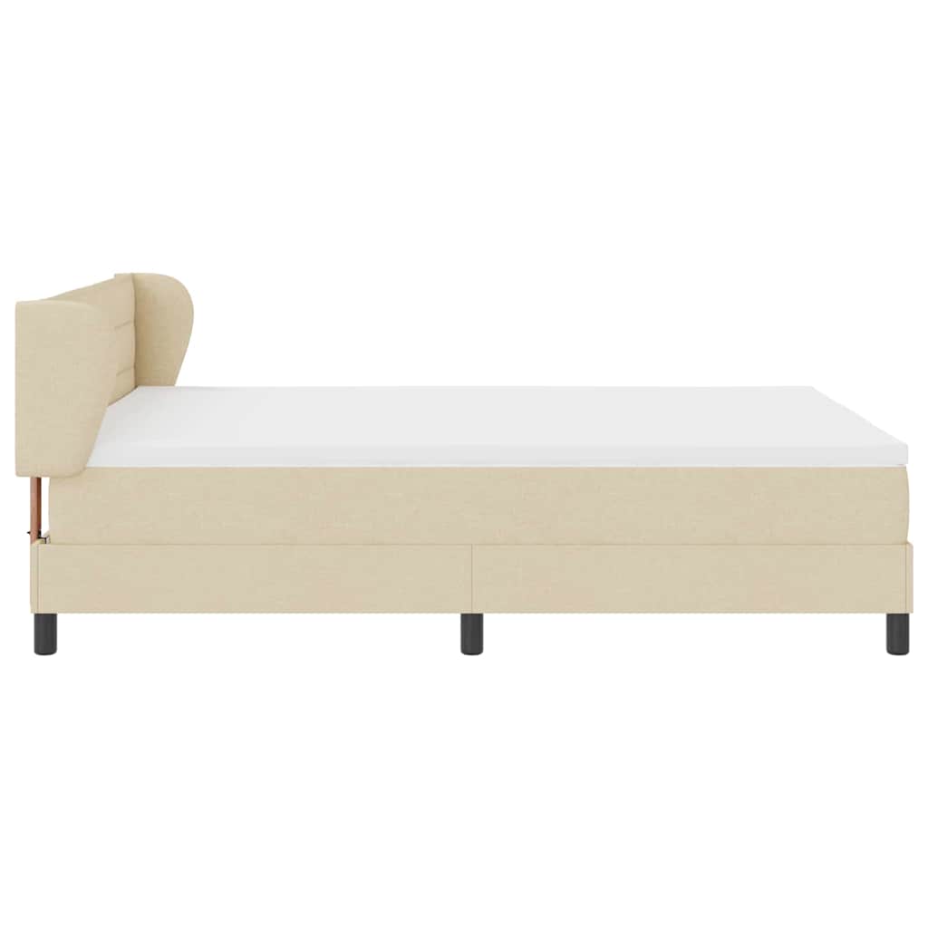 Letto a molle con materasso Crema 140 x 190 cm Tessuto | homemem39