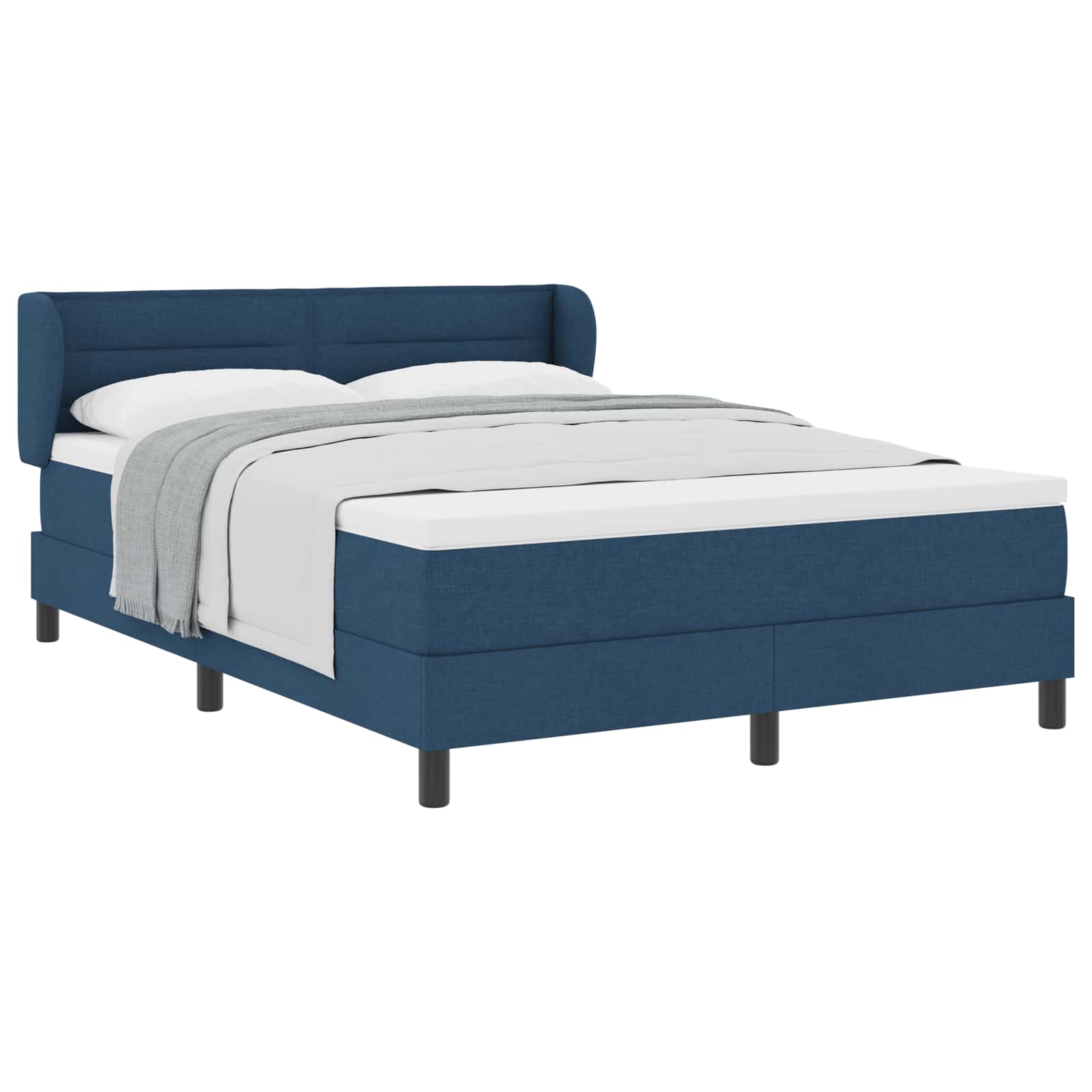 Letto a molle con materasso Blu 140 x 190 cm Tessuto | homemem39