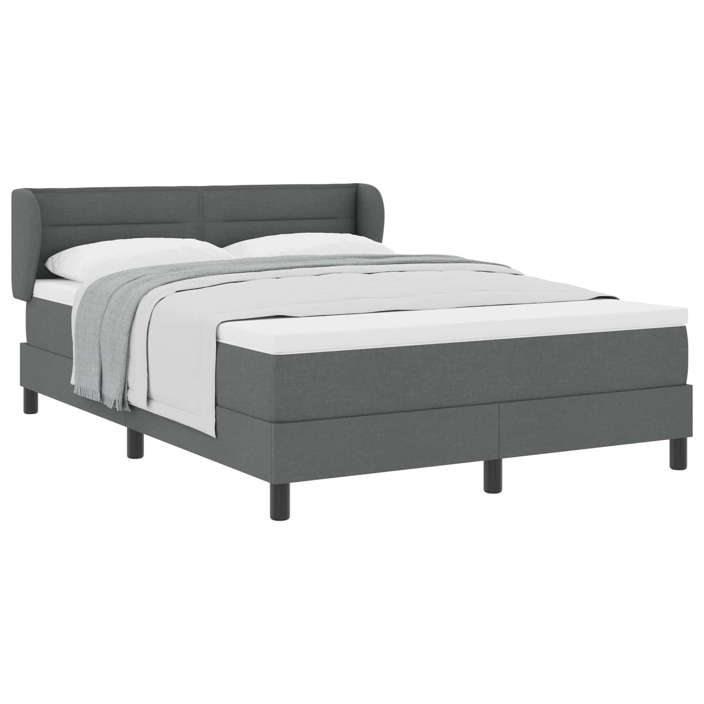 Letto a molle con materasso Grigio scuro 140 x 200 cm Tessuto