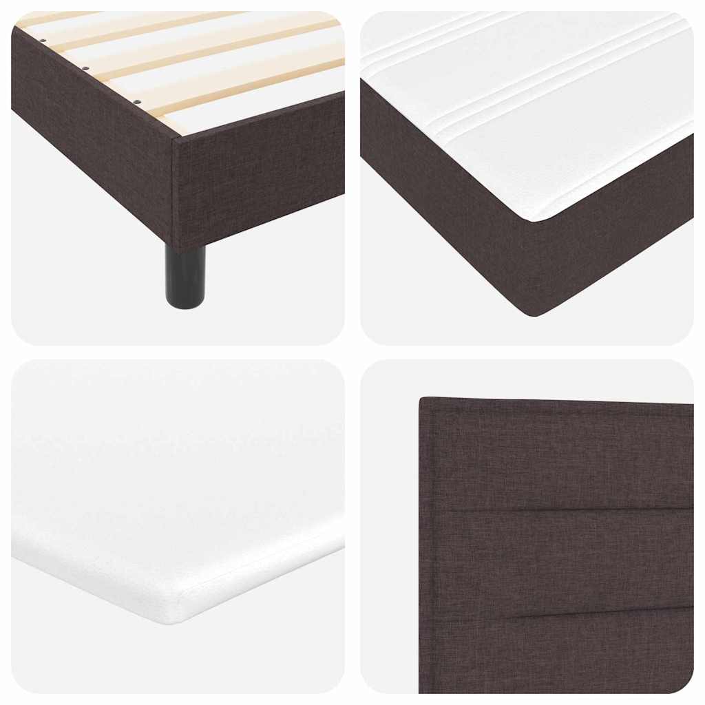 Letto a molle con testiera Marrone Scuro 140 x 200 cm Tessuto | homemem39