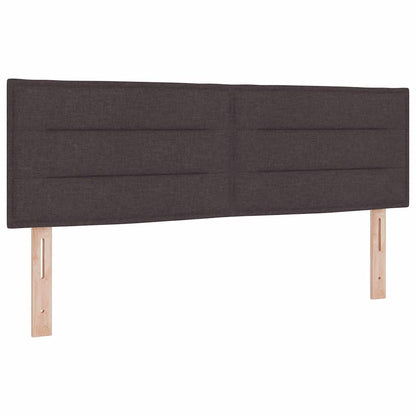 Letto a molle con testiera Marrone Scuro 140 x 200 cm Tessuto