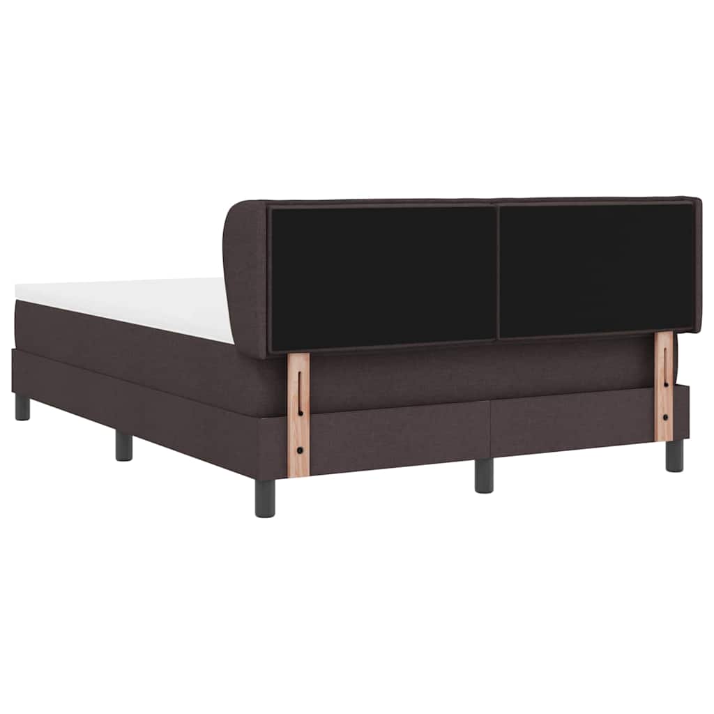 Letto a molle con testiera Marrone Scuro 140 x 200 cm Tessuto | homemem39