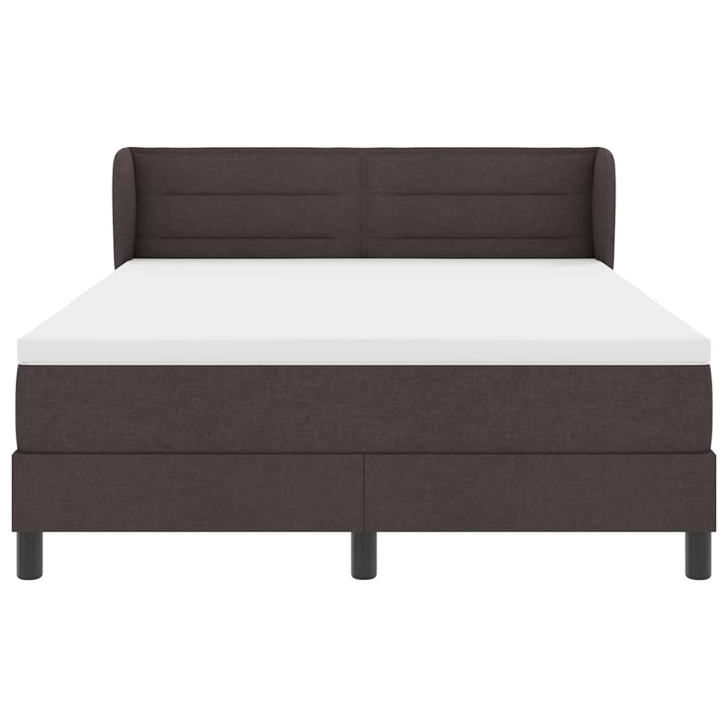 Letto a molle con testiera Marrone Scuro 140 x 200 cm Tessuto | homemem39