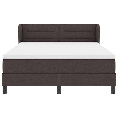 Letto a molle con testiera Marrone Scuro 140 x 200 cm Tessuto | homemem39