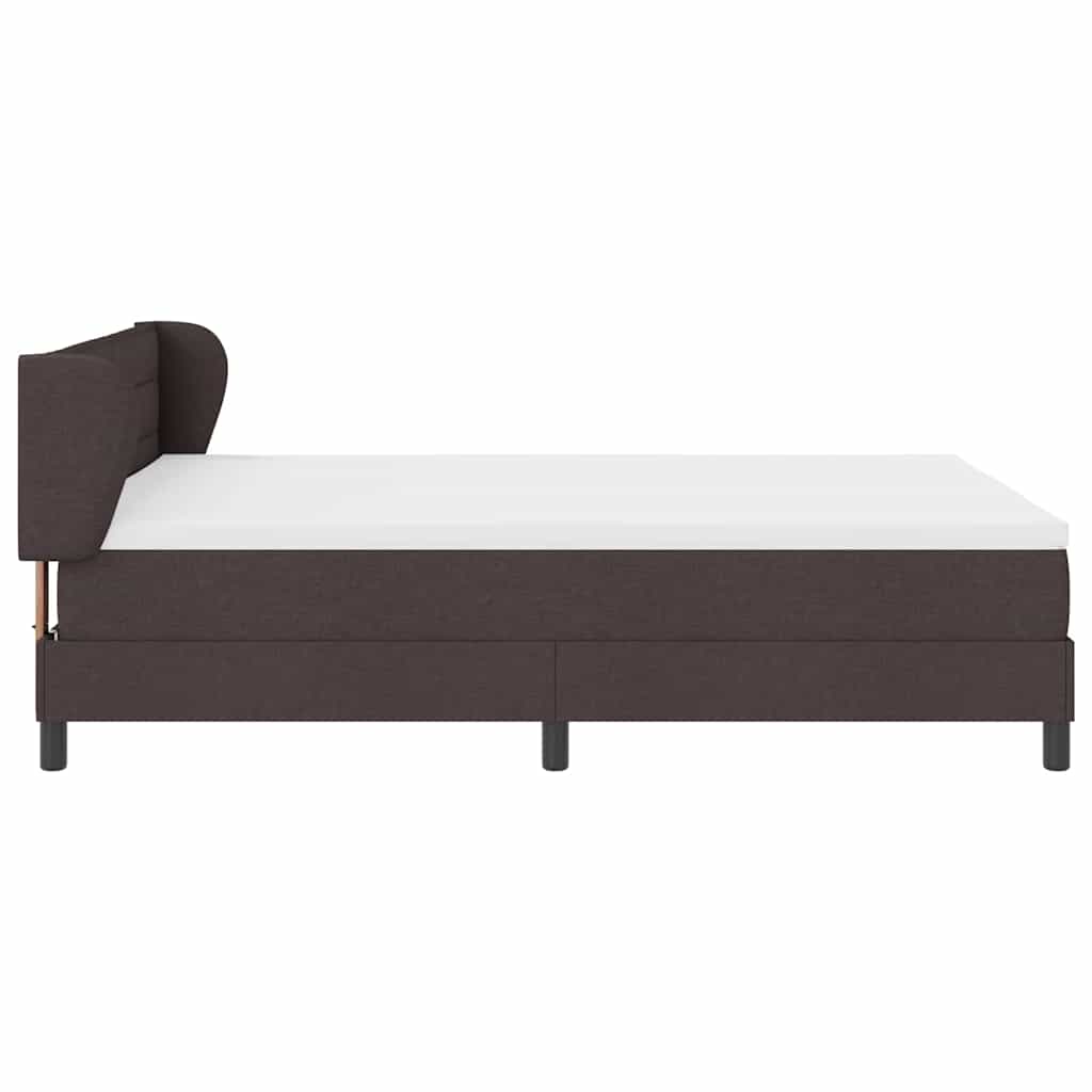 Letto a molle con testiera Marrone Scuro 140 x 200 cm Tessuto | homemem39