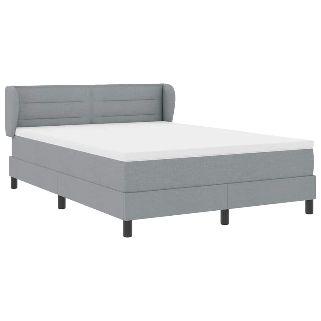 Letto a molle con materasso Grigio chiaro 160 x 200 cm Tessuto