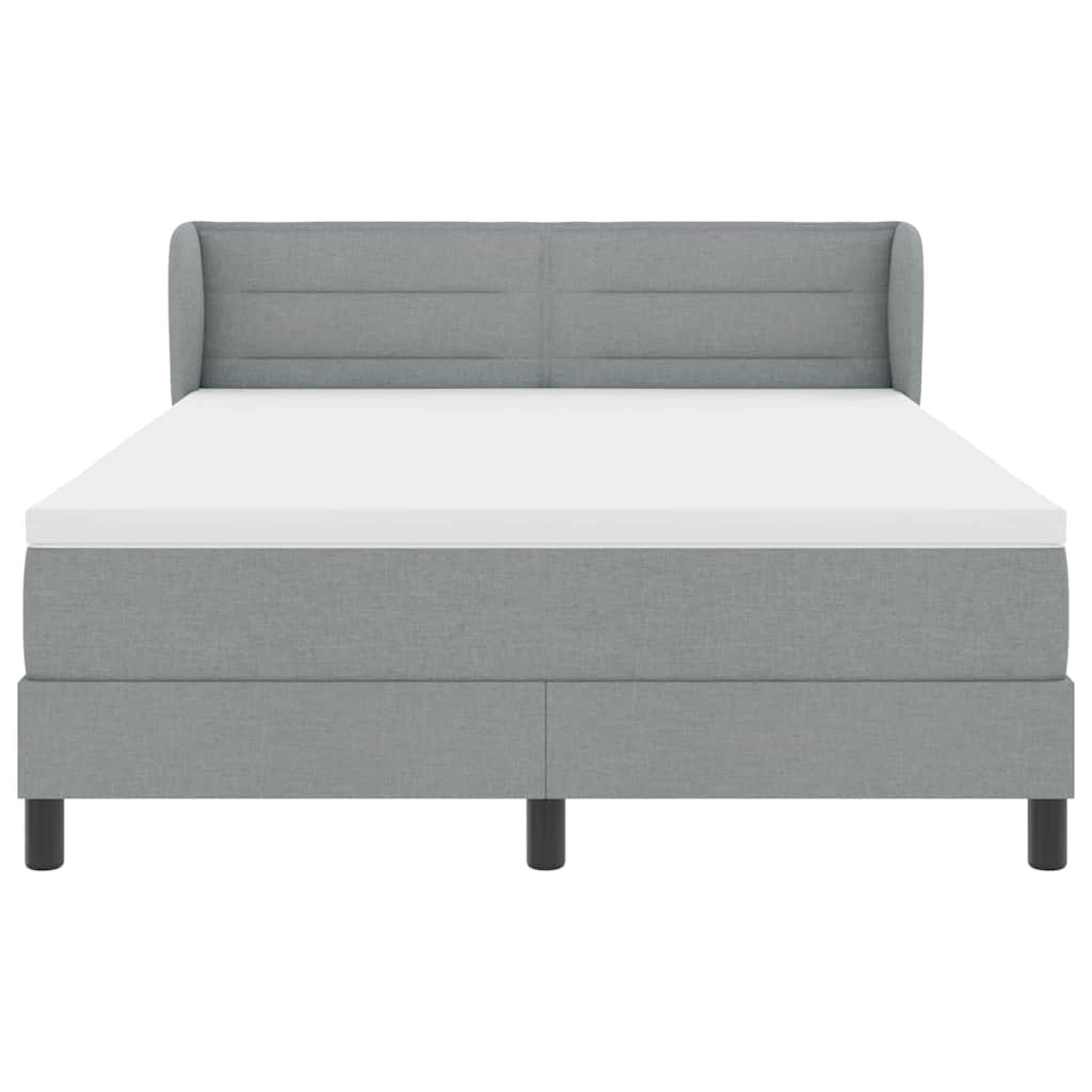 Letto a molle con materasso Grigio chiaro 160 x 200 cm Tessuto