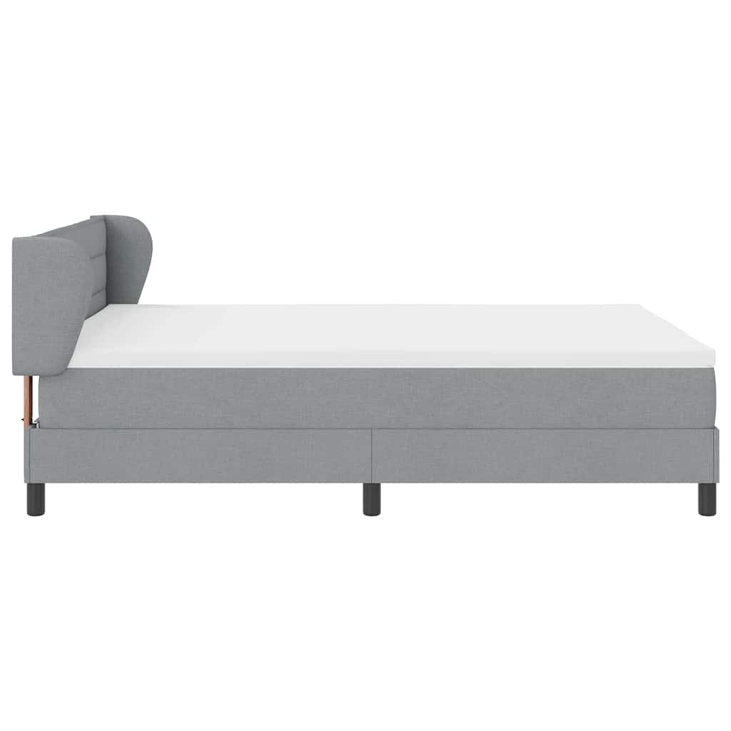 Letto a molle con materasso Grigio chiaro 160 x 200 cm Tessuto