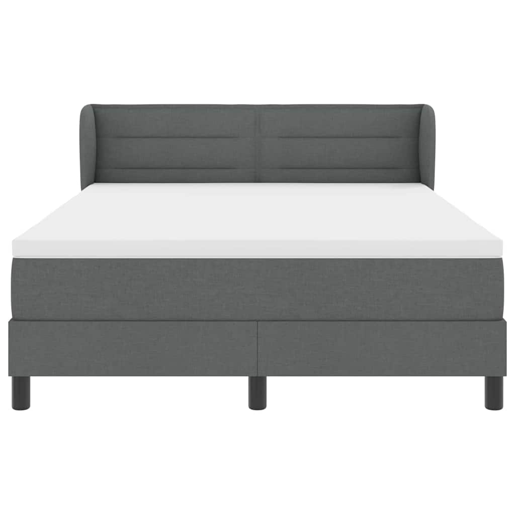 Letto a molle con materasso Grigio scuro 160 x 200 cm Tessuto