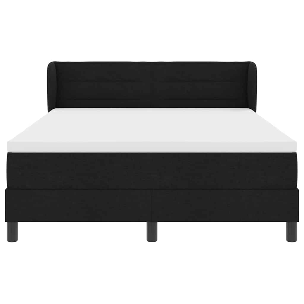 Letto a molle con materasso Nero 160 x 200 cm Tessuto