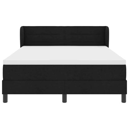 Letto a molle con materasso Nero 160 x 200 cm Tessuto