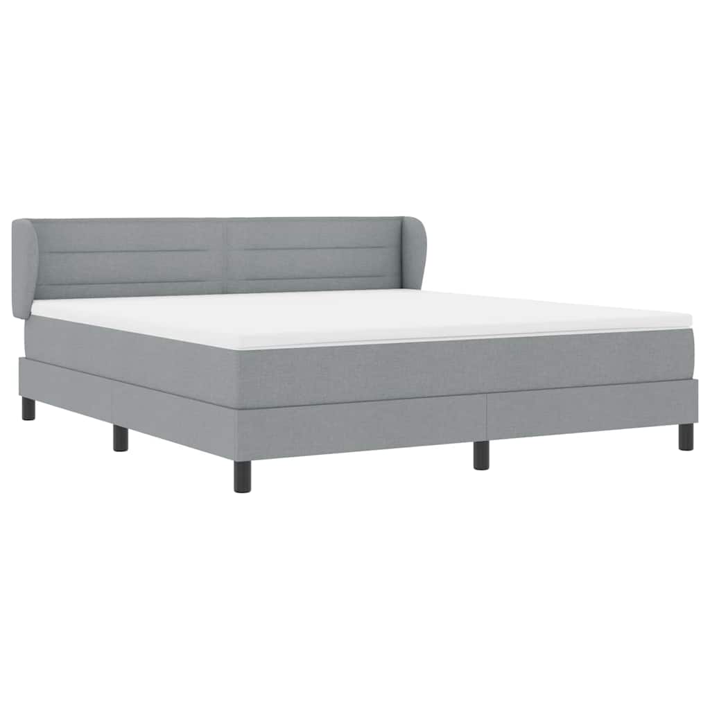 Letto a molle con materasso Grigio chiaro 180 x 200 cm Tessuto