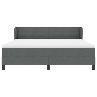 Letto a molle con materasso Grigio scuro 180 x 200 cm Tessuto