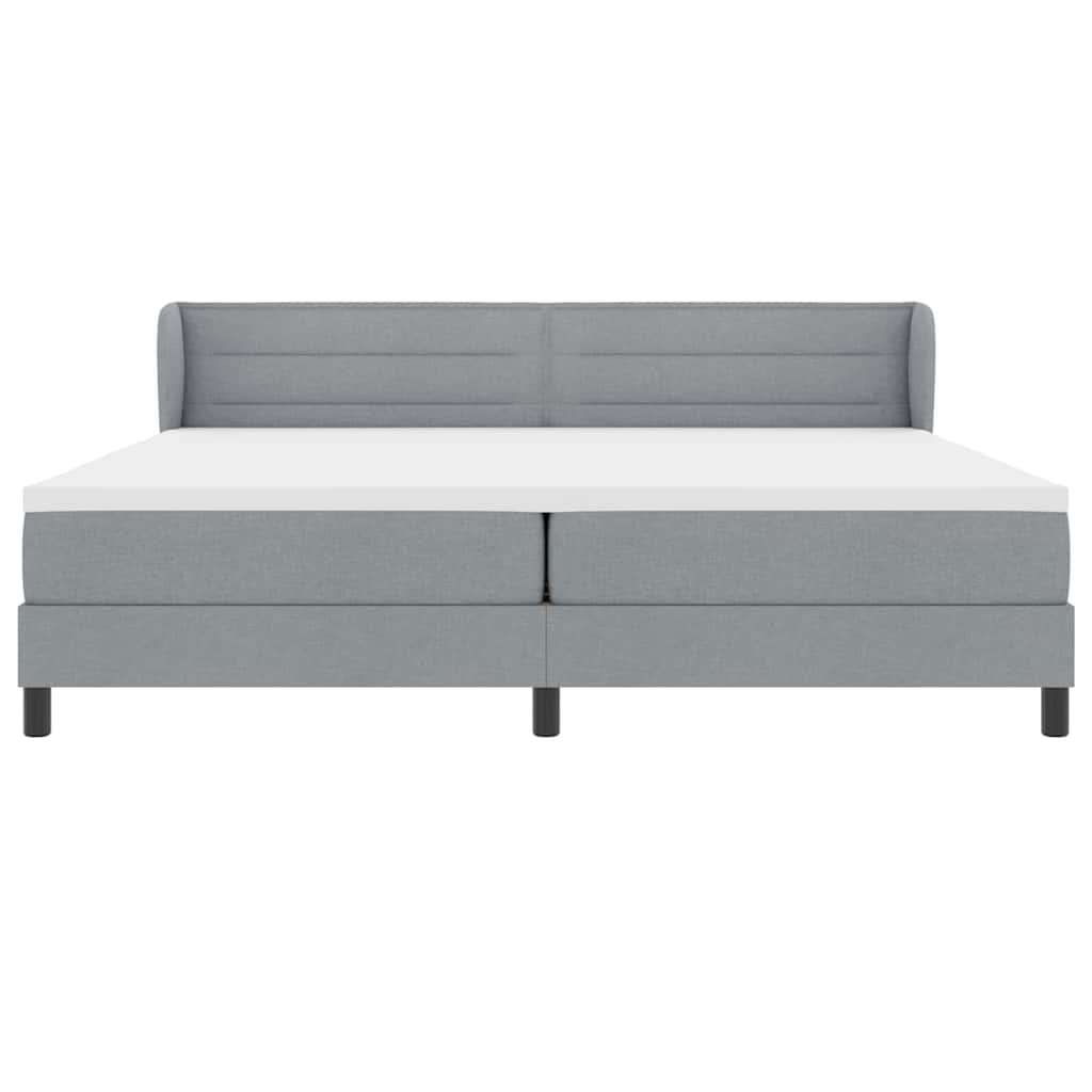 Letto a molle con materasso Grigio chiaro 200 x 200 cm Tessuto | homemem39