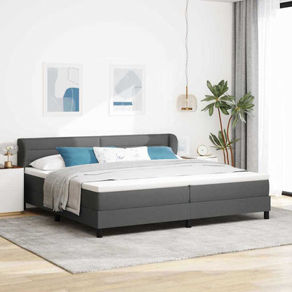 Letto a molle con materasso Grigio scuro 200 x 200 cm Tessuto | homemem39