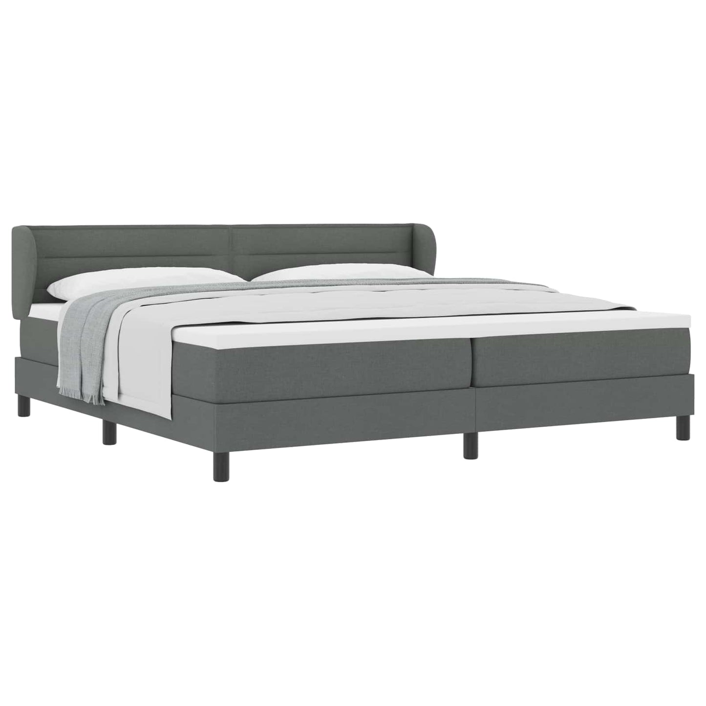 Letto a molle con materasso Grigio scuro 200 x 200 cm Tessuto | homemem39