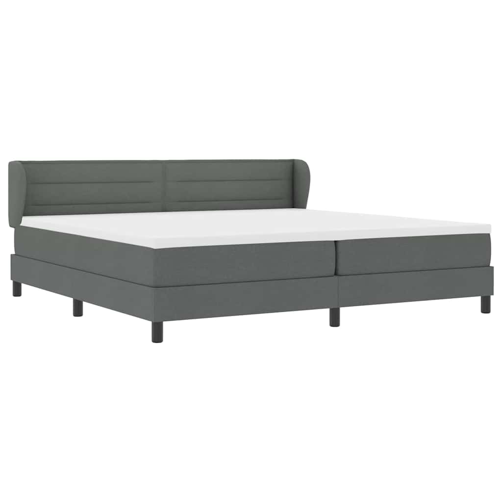 Letto a molle con materasso Grigio scuro 200 x 200 cm Tessuto | homemem39