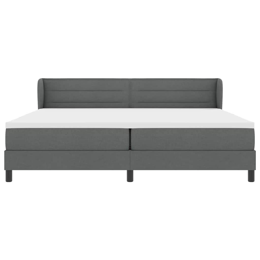 Letto a molle con materasso Grigio scuro 200 x 200 cm Tessuto | homemem39