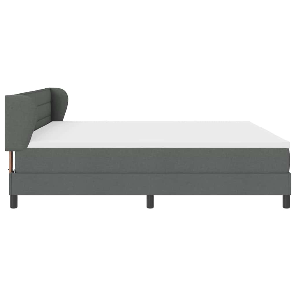 Letto a molle con materasso Grigio scuro 200 x 200 cm Tessuto | homemem39