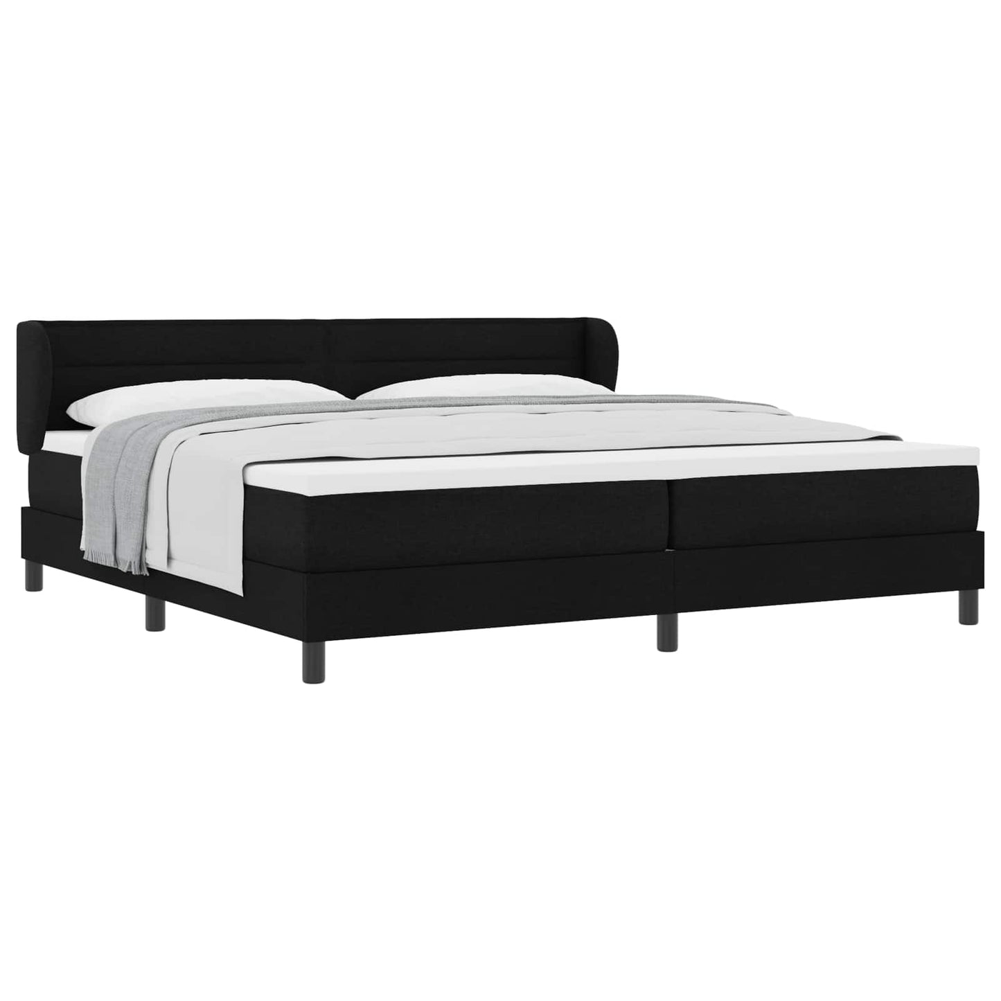 Letto a molle con materasso Nero 200 x 200 cm Tessuto | homemem39