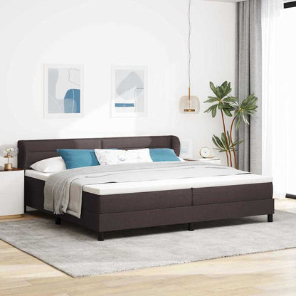 Letto a molle con materasso Marrone Scuro 200 x 200 cm Tessuto | homemem39