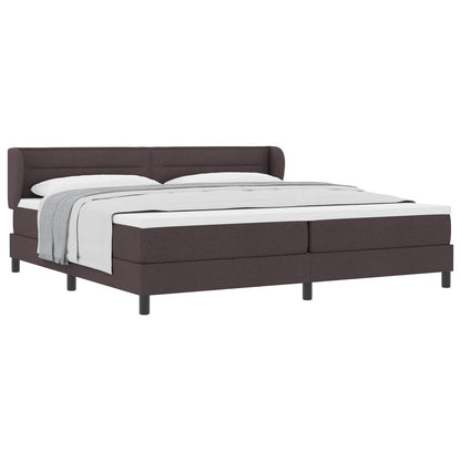 Letto a molle con materasso Marrone Scuro 200 x 200 cm Tessuto | homemem39
