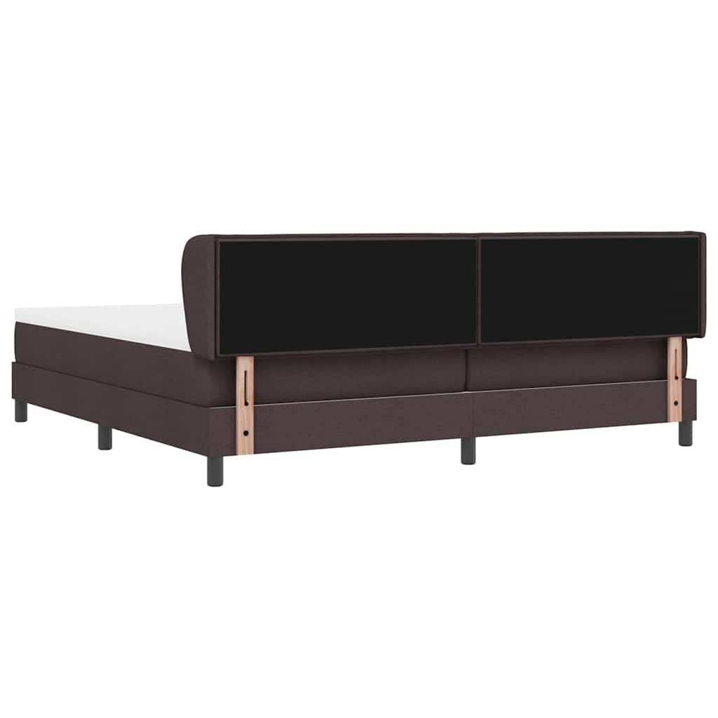 Letto a molle con materasso Marrone Scuro 200 x 200 cm Tessuto | homemem39